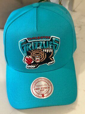 *New * Mitchell & Ness Vancouver Grizzlies Pro Pinch Fit Teal Snapback Cap